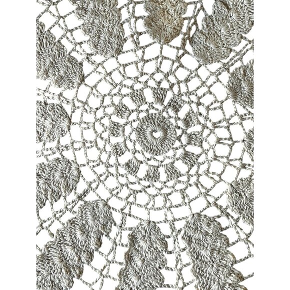 Handmade Cream Crocheted Harvest Wheat Doily 18" D Country French Core  Wedding - Picture 4 of 10